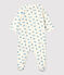 Babies' Organic Cotton Fleece Sleepsuit MARSHMALLOW+OURSIN white/MULTICO orange